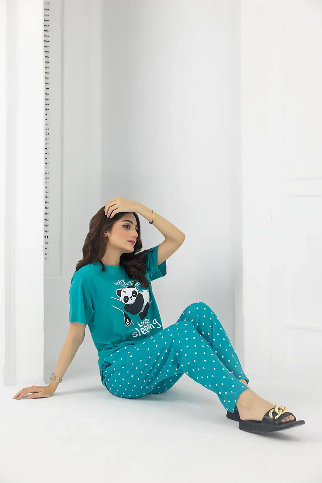 Never Give up Printed Night Suit