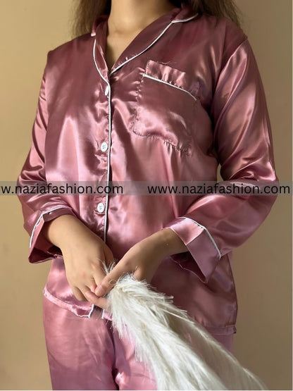 pink Silk Pj Set