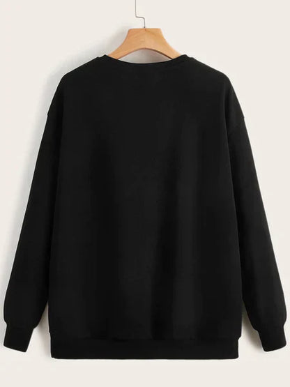 Black Multi Hearts Printed Sweatshirt